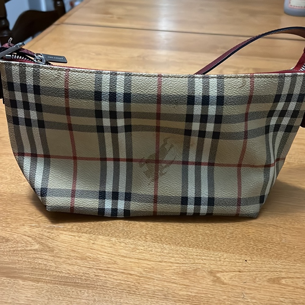 BURBERRY HAYMARKET PLAID SHOULDER BAG LEATHER - Picture 5 of 9